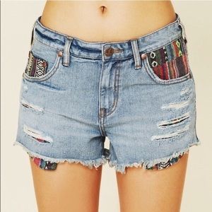 FREE PEOPLE Baja distressed shorts